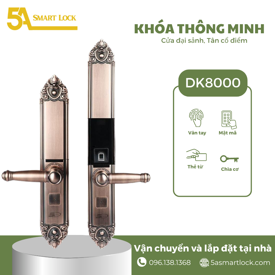 Khóa vân tay TÂN CỔ ĐIỂN 5ASYSTEMS DK8000